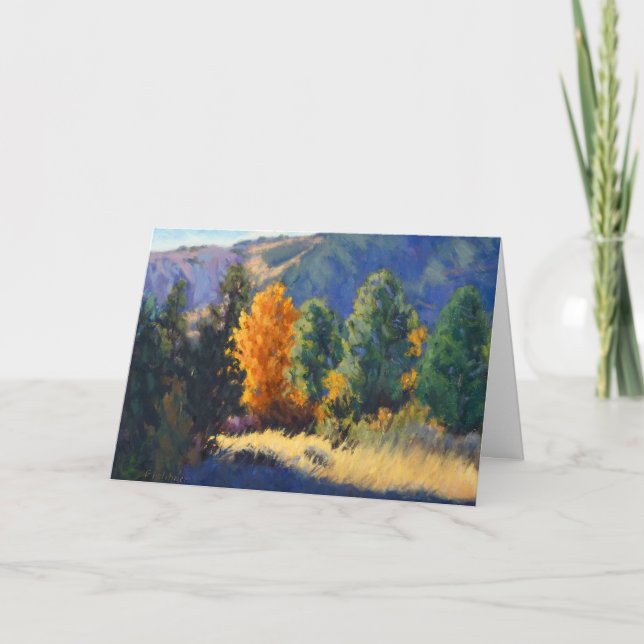 Mountain Serenity – Impressionistic Greeting Card Dankeskarte (Vorderseite)