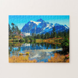 Mountain Sky Lake Landschaftliches Foto Puzzle