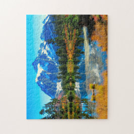 Mountain Sky Lake Landschaftliches Foto Puzzle