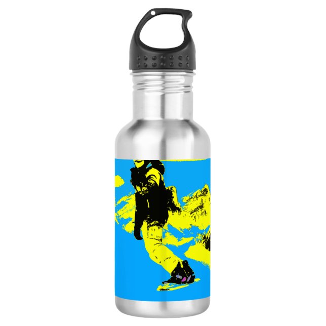 Mountain Snowboarder - Snowboarder Edelstahlflasche (Vorderseite)
