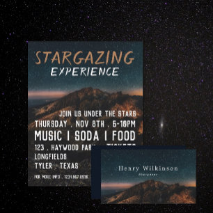 Mountain Stargazer, Planetarium Eventwerbung Flyer