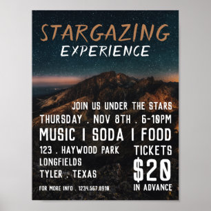 Mountain Stargazer, Planetarium Eventwerbung Poster