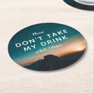 Mountain Starry Night Sky Sunset Wedding Dancing Runder Pappuntersetzer