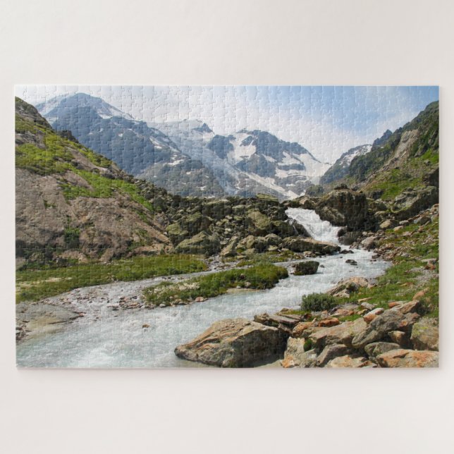 Mountain Stream Landschaftlich Landschaft Jigsaw P Puzzle (Horizontal)