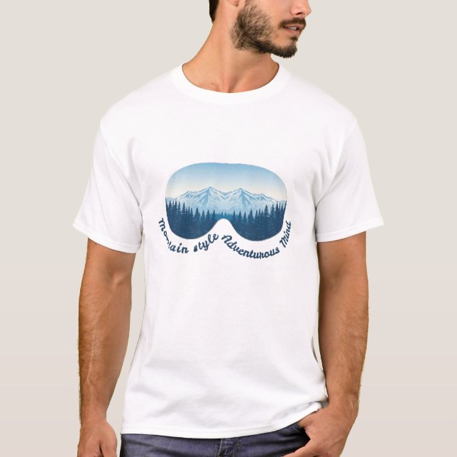 Mountain Style, Abenteuerlust: Ski Goggle T-Shirt (Vorderseite)