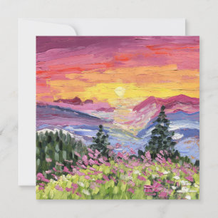 Mountain Sunrise mit Wildblumen