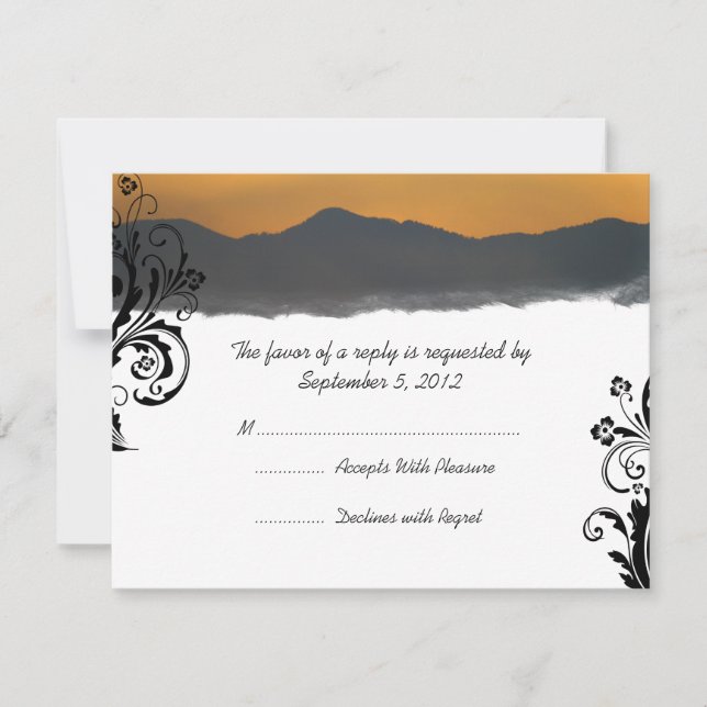 Mountain Sunrise Wedding RSVP (Vorderseite)