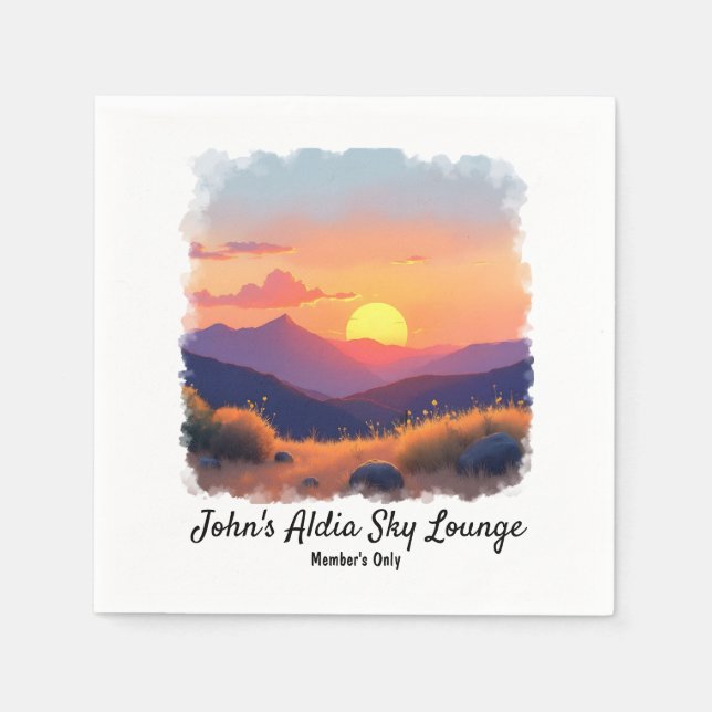 Mountain Sunset Cocktail Napkins Serviette (Vorderseite)