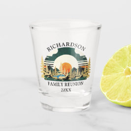 Mountain Sunset Green Custom Camp Family Wiederseh Schnapsglas
