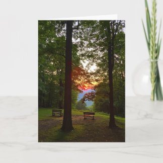 mountain sunset greeting card (blank inside) karte