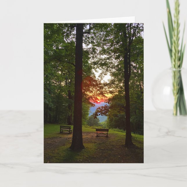 mountain sunset greeting card (blank inside) karte (Vorderseite)