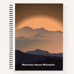 Mountain Sunset Minimalistisch Notebook Notizbuch