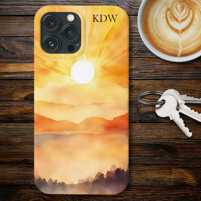 Mountain Sunset Monogram Case-Mate iPhone Hülle (Von Creator hochgeladen)