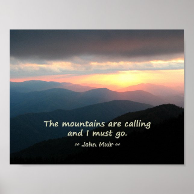 Mountain Sunset: Mtnas, die Muir Template rufen Poster (Vorne)