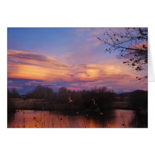 Mountain Sunset on Pond