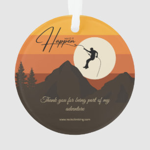 Mountain Sunset Rock Klettern Danke Ornament