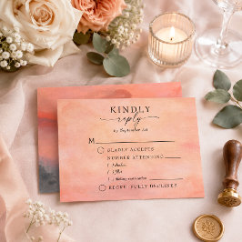 Mountain Sunset Rustic Wasserfarbe Wahl RSVP Karte