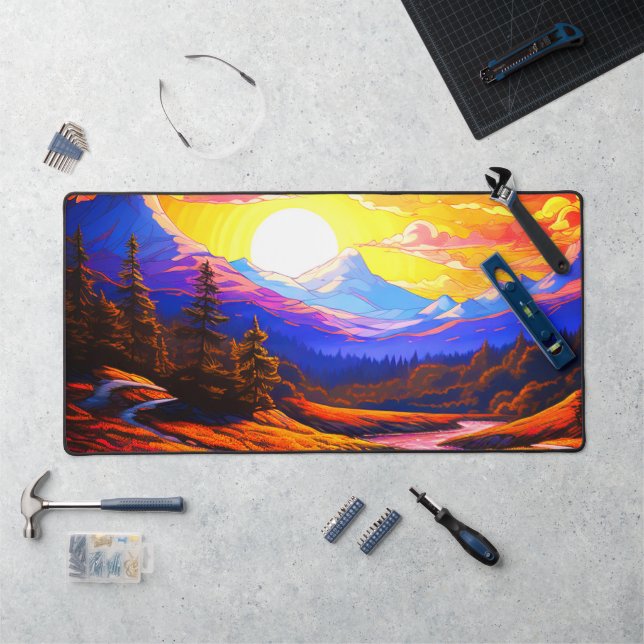 Mountain Sunset Schreibtischunterlage (Arbeitsplatz)