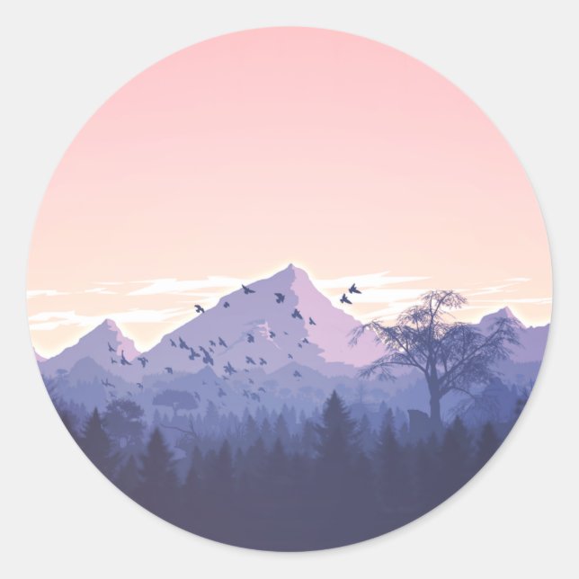 Mountain Sunset Umschlag Aufkleber Stickers (Vorderseite)