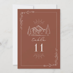 Mountain Terracotta Wedding Tischnummer