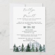 Mountain Theme Hochzeit Einladung