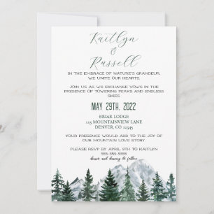 Mountain Theme Hochzeit Einladung