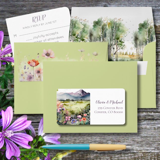 Mountain Thyme Wildflower Mailing Address Adressaufkleber (Von Creator hochgeladen)