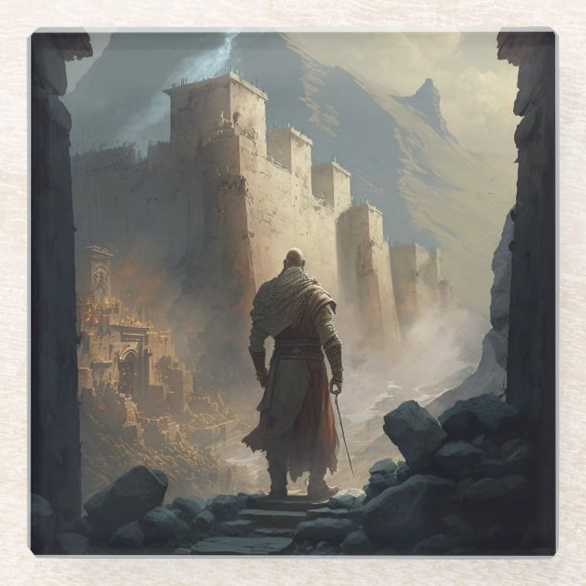 Mountain Town Siege Glasuntersetzer (Vorderseite)