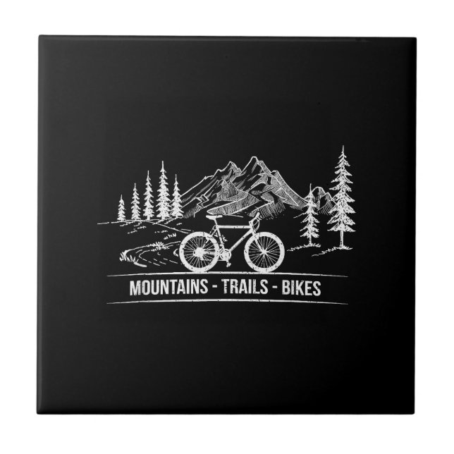 Mountain Trail Bikes - Radfahrer Rad fahren Fliese (Vorderseite)