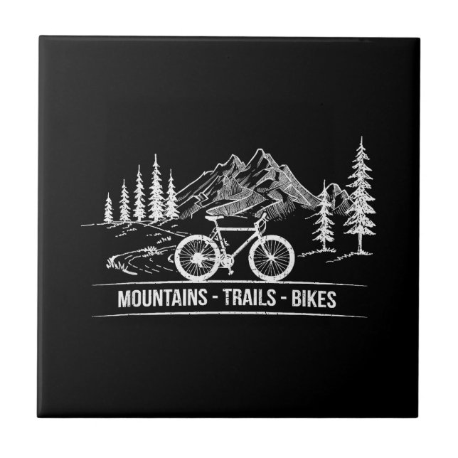 Mountain Trail Bikes - Radfahrer Rad fahren Fliese (Vorderseite)