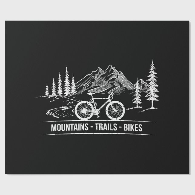 Mountain Trail Bikes - Radfahrer Rad fahren Geschenkpapier (Flach)