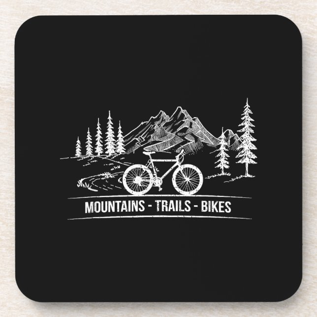 Mountain Trail Bikes - Radfahrer Rad fahren Getränkeuntersetzer (Vorderseite)