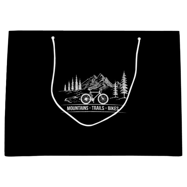Mountain Trail Bikes - Radfahrer Rad fahren Große Geschenktüte (Vorderseite)