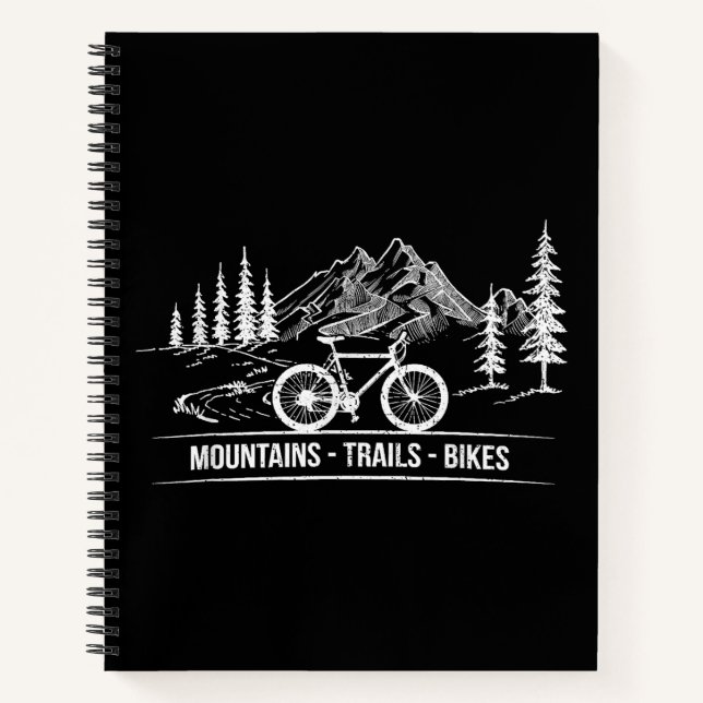 Mountain Trail Bikes - Radfahrer Rad fahren Notizbuch (Vorderseite)