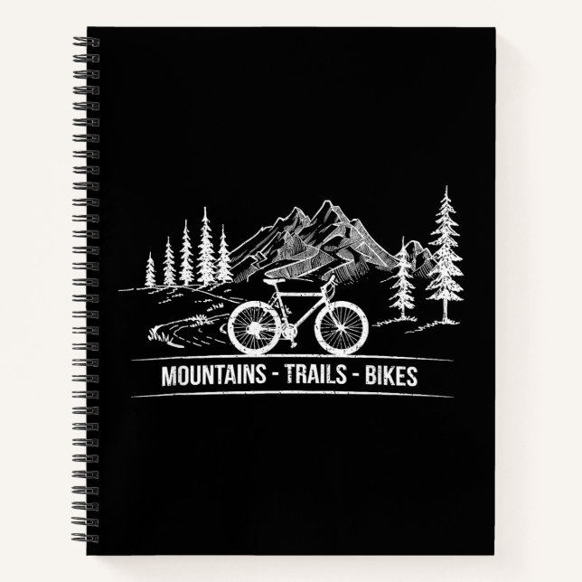 Mountain Trail Bikes - Radfahrer Rad fahren Notizbuch (Vorderseite)