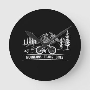 Mountain Trail Bikes - Radfahrer Rad fahren Runde Wanduhr