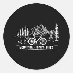 Mountain Trail Bikes - Radfahrer Rad fahren Runder Aufkleber