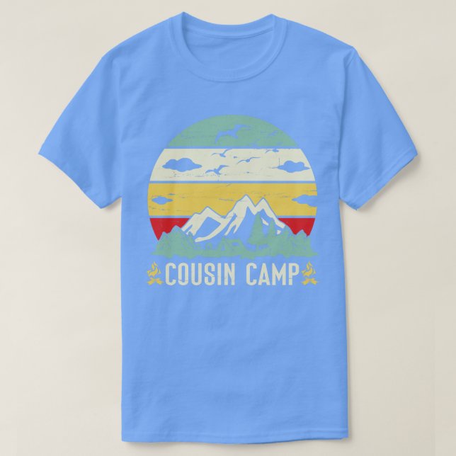 Mountain Tree Campfire Camping Day Cousin Ca T-Shirt (Design vorne)