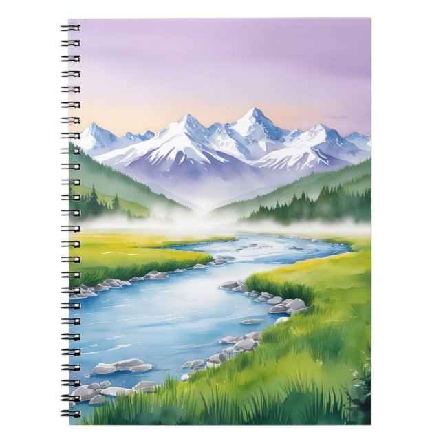 Mountain Valley Tranquility Notebook Notizblock (Vorderseite)