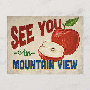 Mountain View California Apple - Vintage Travel Postkarte