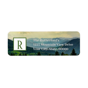 Mountain View Monogramm-Rücksendeadresse