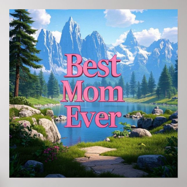 Mountain View Mutter Tag Beste Mama je Poster (Vorne)