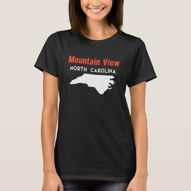 Mountain View und Bayshore North Carolina USA Stat T-Shirt (Vorderseite)