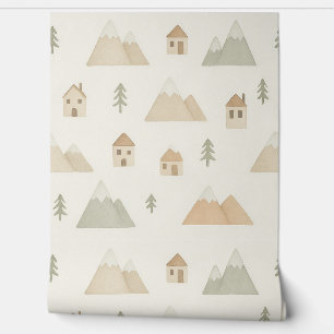 Mountain Village Kinderzimmer Wallpaper Tapete