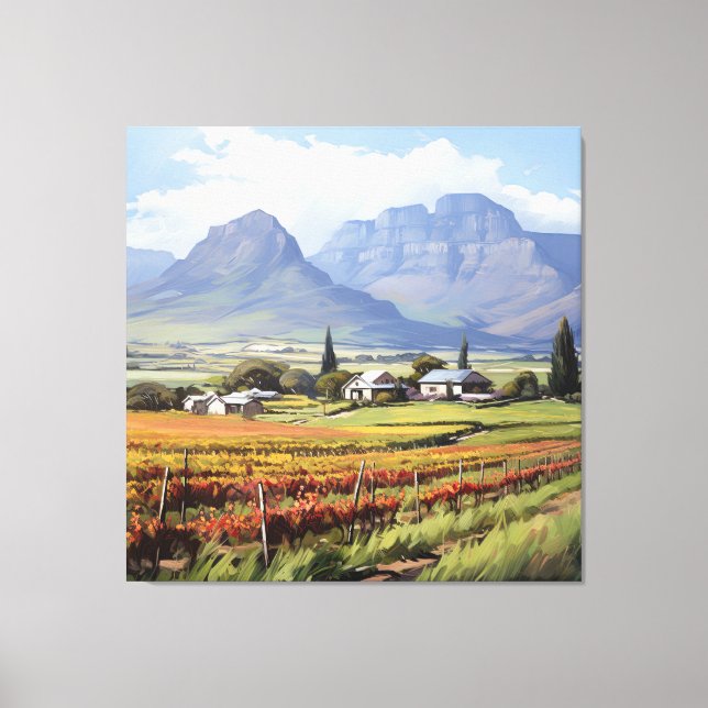 Mountain Vineyard Farmhouse Wall Art Canvas Print Leinwanddruck (Vorderseite)