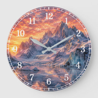 Mountain Wall Clock — Nature-Inspired Design Große Wanduhr