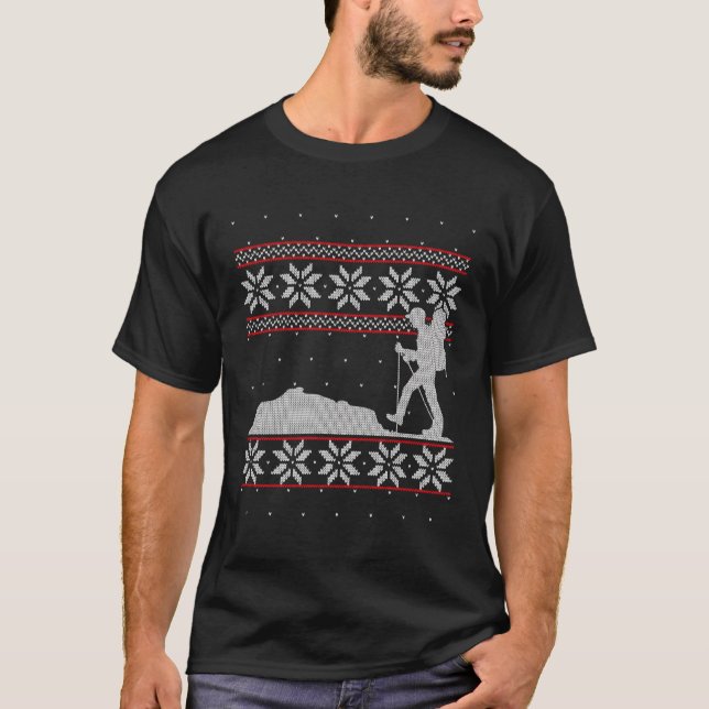 Mountain Wanderwanderweg Camper Ugly Weihnachten S T-Shirt (Vorderseite)