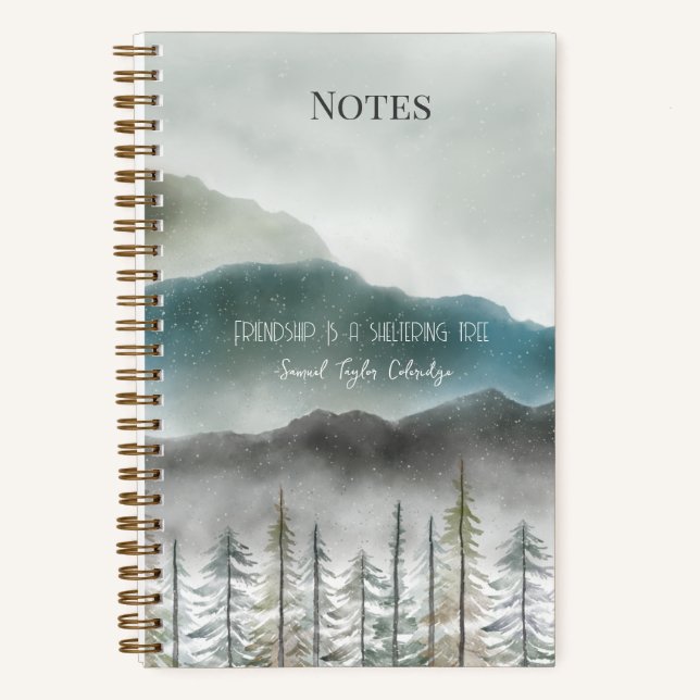 Mountain Watercolor Spiral Notebook  Notizbuch (Vorderseite)