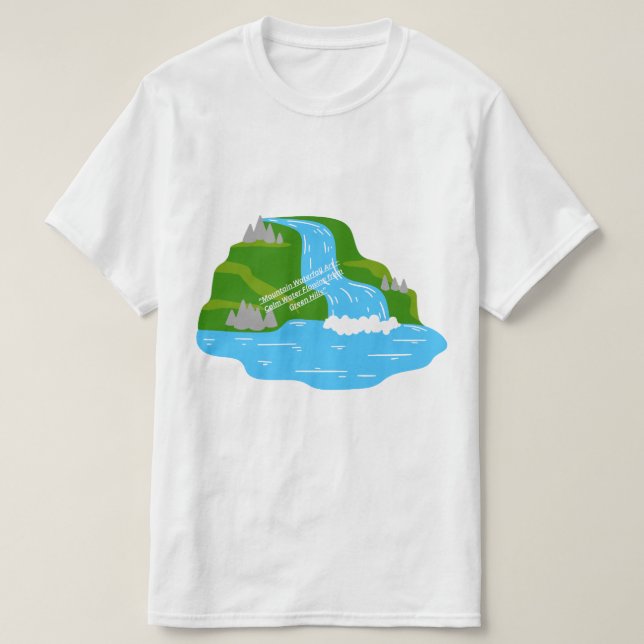 Mountain Waterfall Art – Peaceful Nature  T-Shirt (Design vorne)