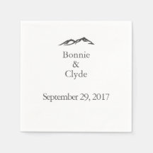 Mountain Wedding Cocktail Napkins